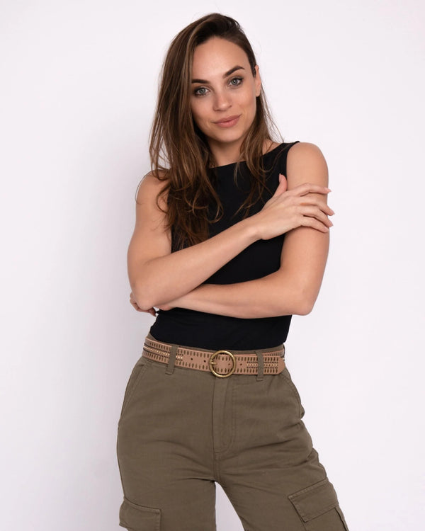 Soraya Leather Belt - Taupe