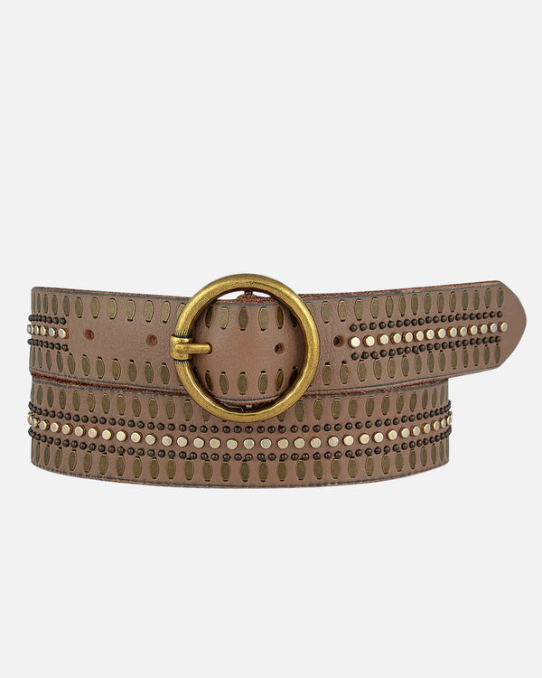 Soraya Leather Belt - Taupe