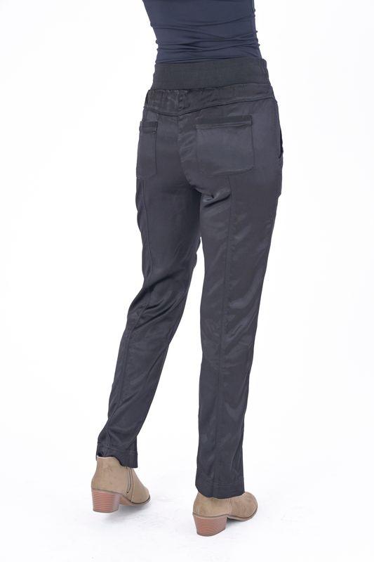 Paloma Stretch Satin Pant - Gunmetal