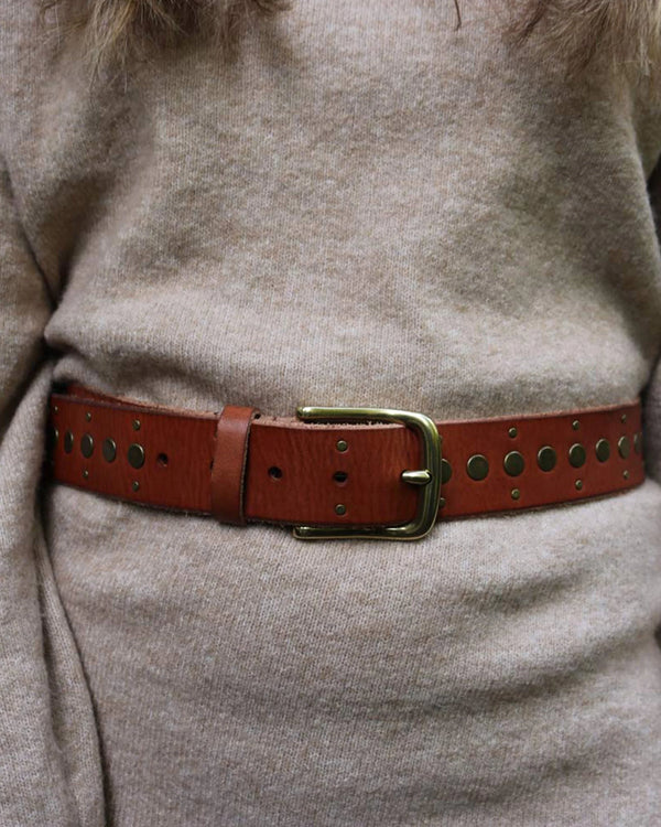 Faye Leather Belt - Cognac