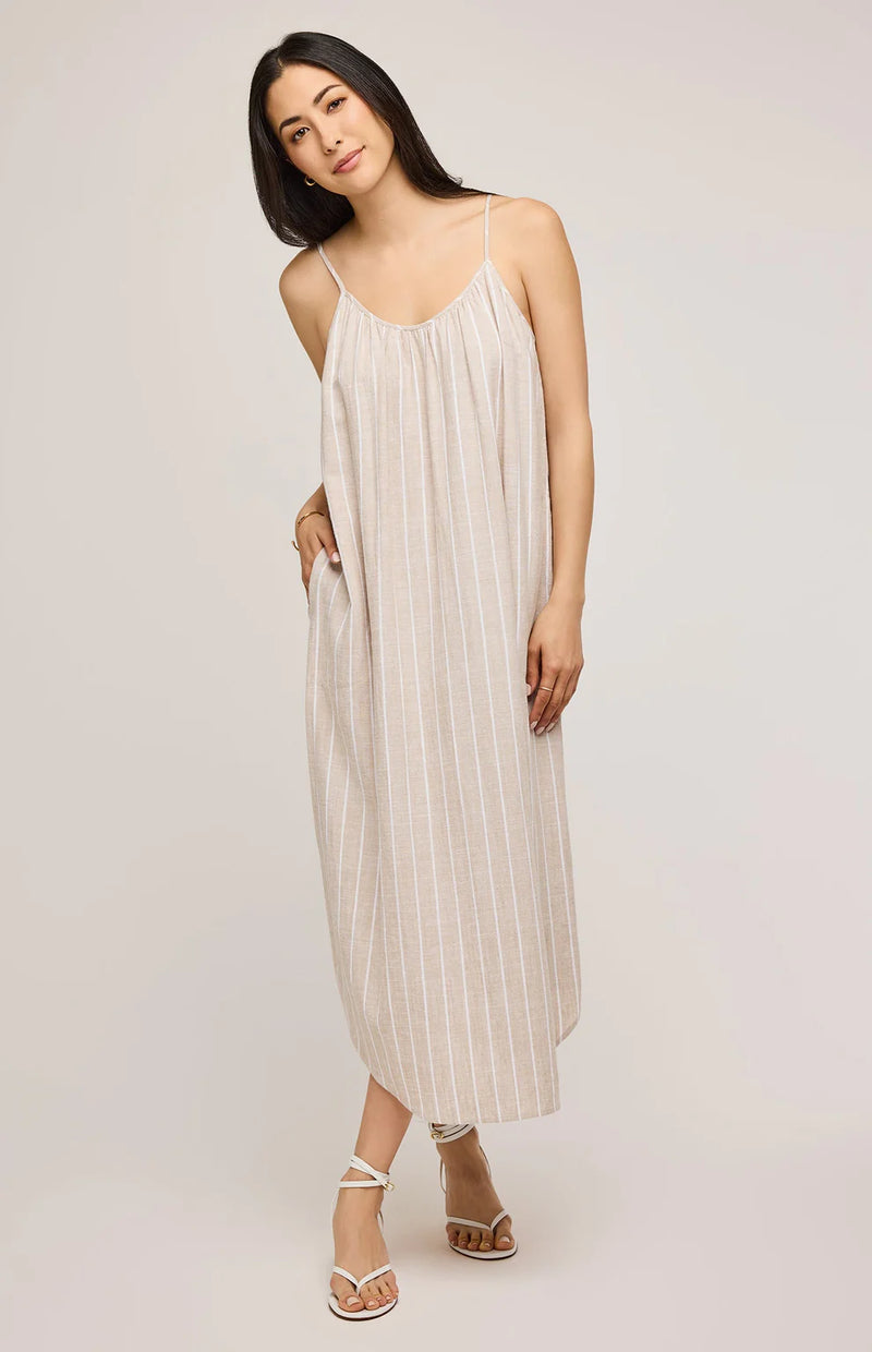 Brooke Linen Dress - Linen Stripe