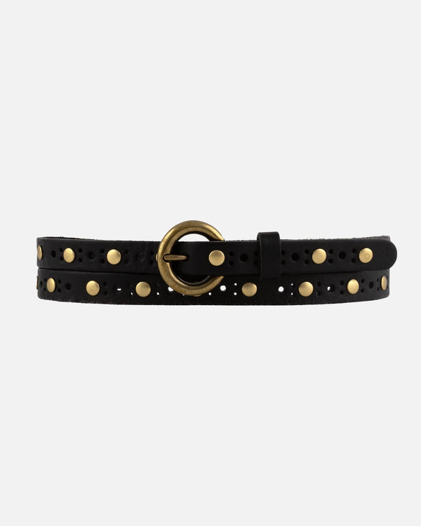 Chloe Studded Skinny Belt - Black