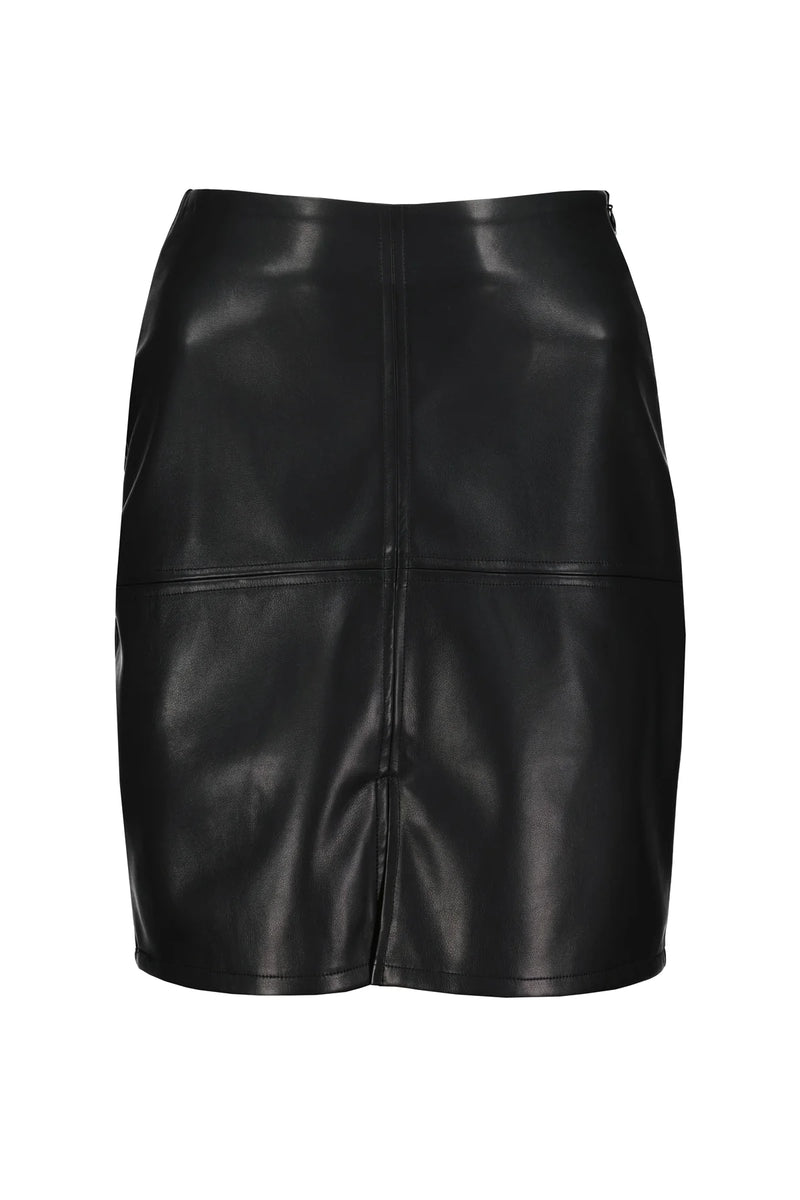 Cami Vegan Leather Skirt - Black