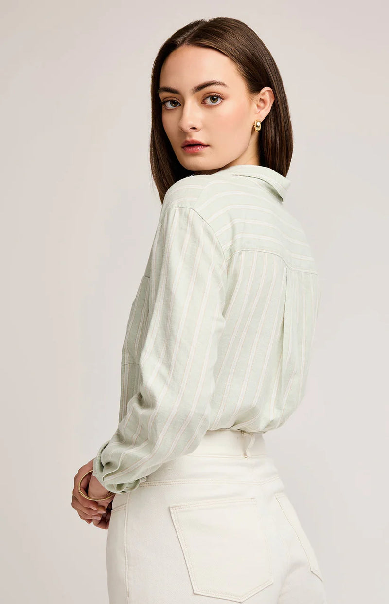 Dominique Button Down Shirt - Cactus Stripe