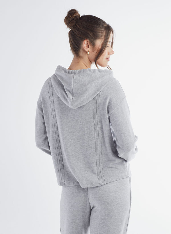 Exposed Seam Hoodie - Heather Grey