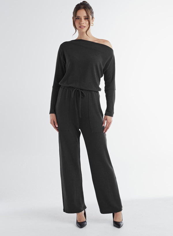 V-neck Jumpsuit - Black