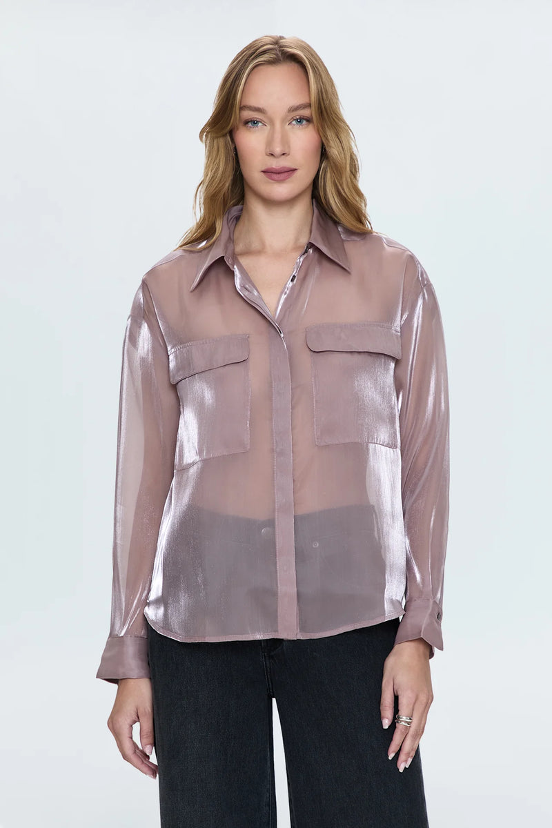 Miranda Sheer Shirt - Pink Plum