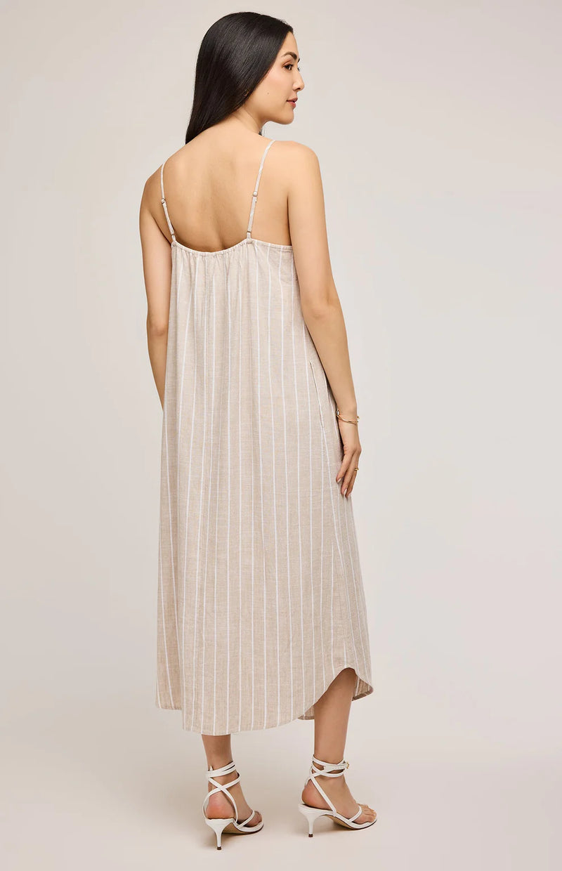 Brooke Linen Dress - Linen Stripe