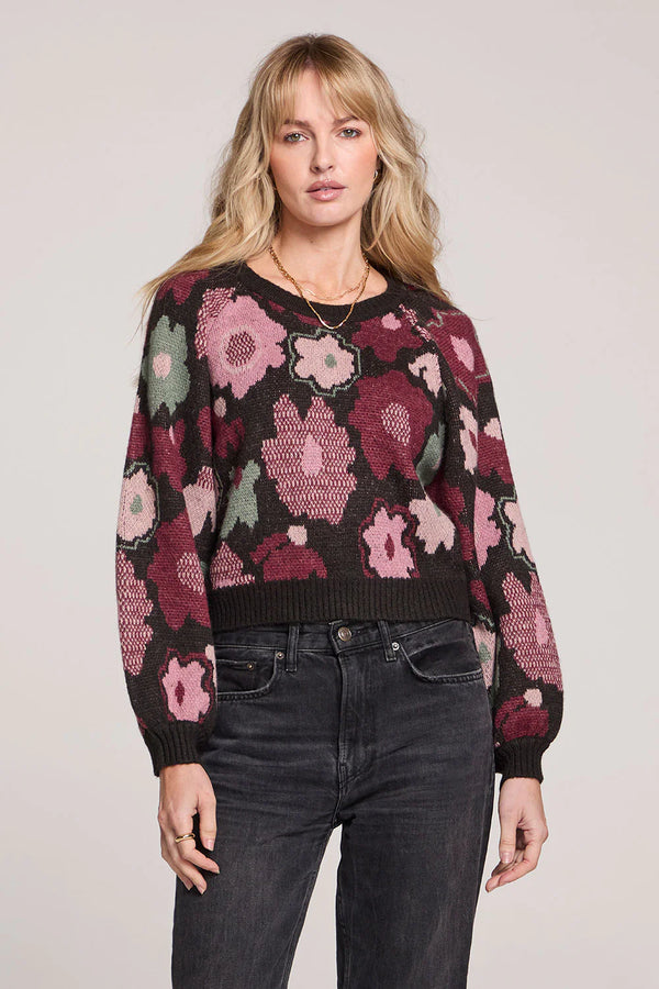 Noble Sweater - Pink Blooming Floral