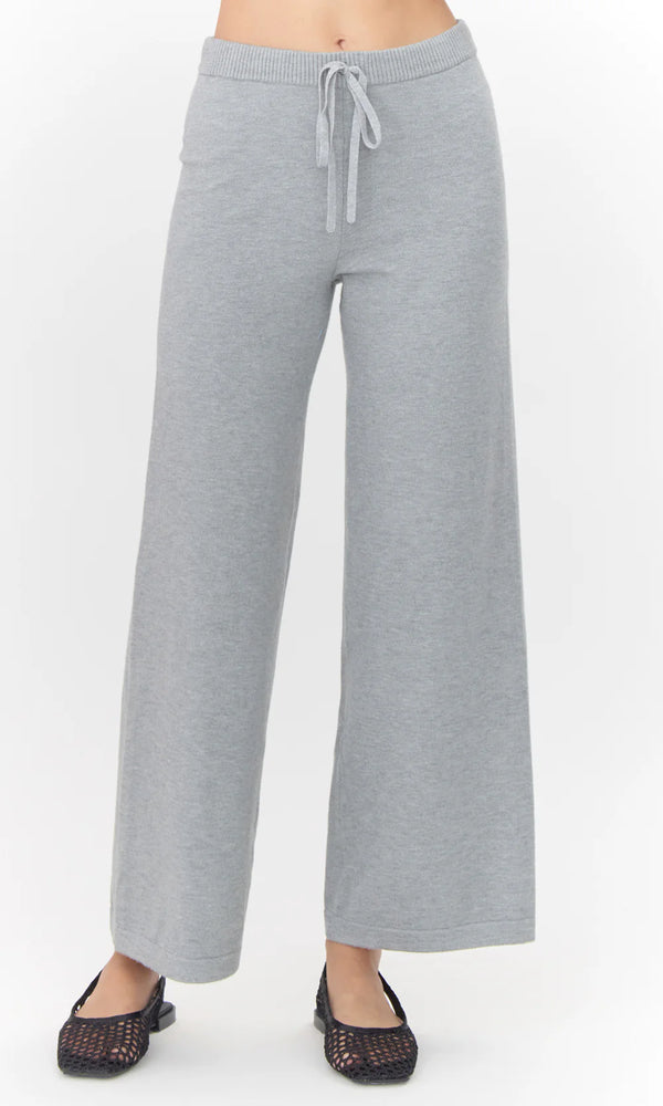 Paige Soft Wide Leg Knit Pants - Heather Grey