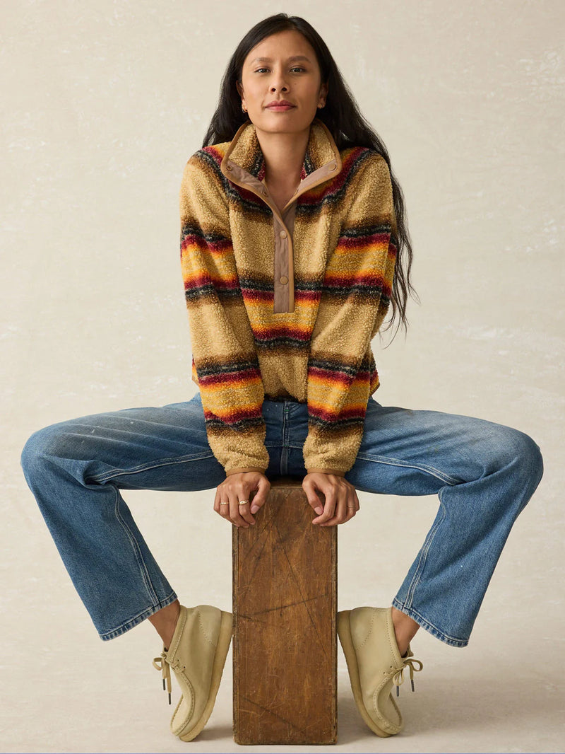 Fireside Fleece Popover - Bonfire Stripe