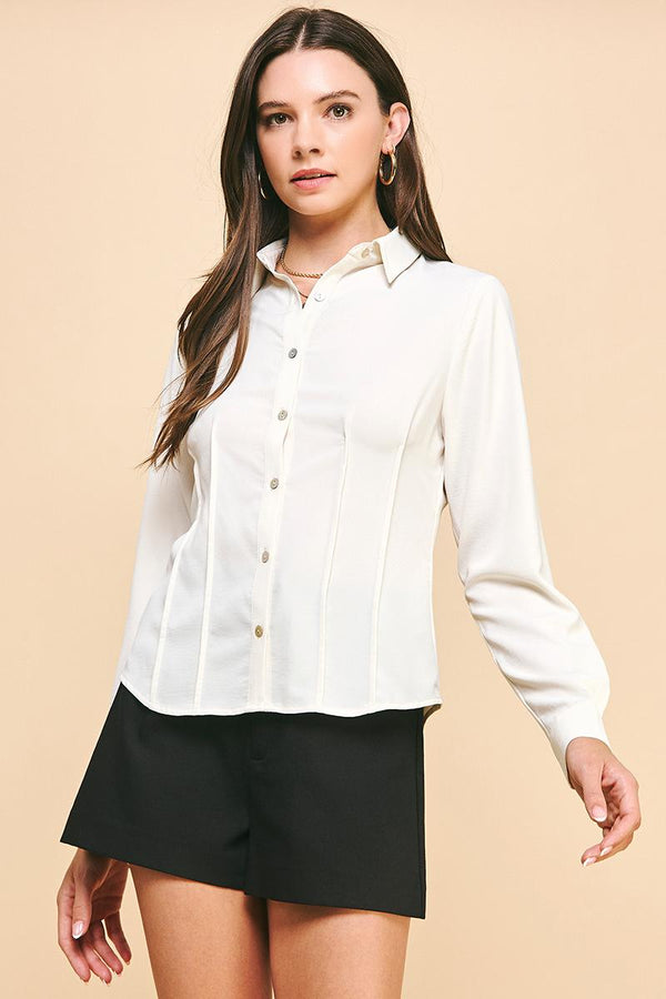 Pintuck Detail Blouse Top