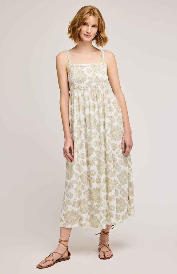 Evangeline Sleeveless Dress - Matcha Bloom