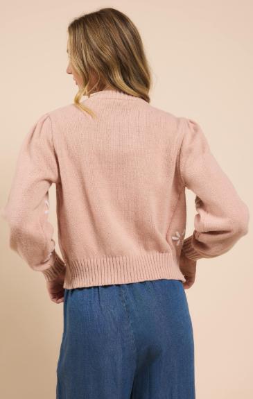 Pretty Daisy Cardigan - Mauve