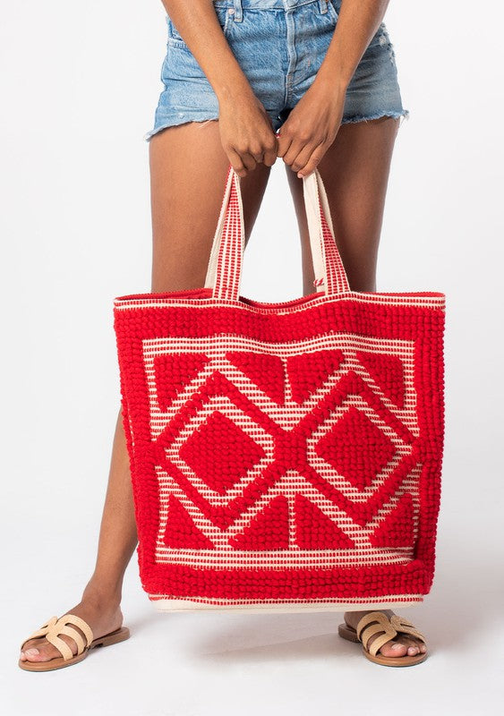 Double Diamond Carpet Picnic Tote Bag - Multiple Colors