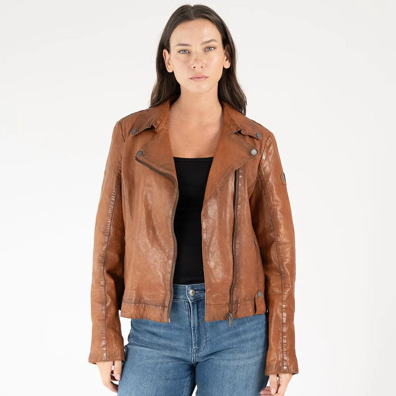 Fayola RF Leather Jacket - Cognac