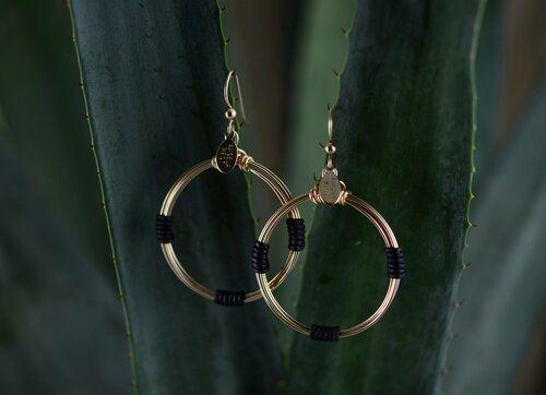 Leather Wrap Hoops- Medium