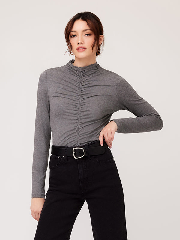 Grey Ruched Front Top